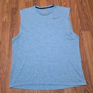 Nike Dri-FIT Men's Heathered Blue Training Muscle Tank Top Size Medium Stretch